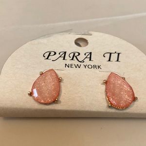 Peach teardrop earrings